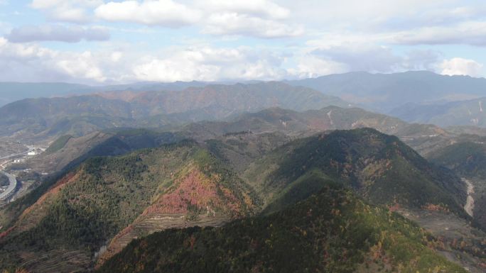 航拍4k山脉风景