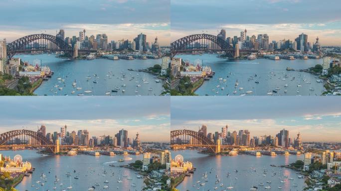 从俯视图看澳大利亚悉尼市中心