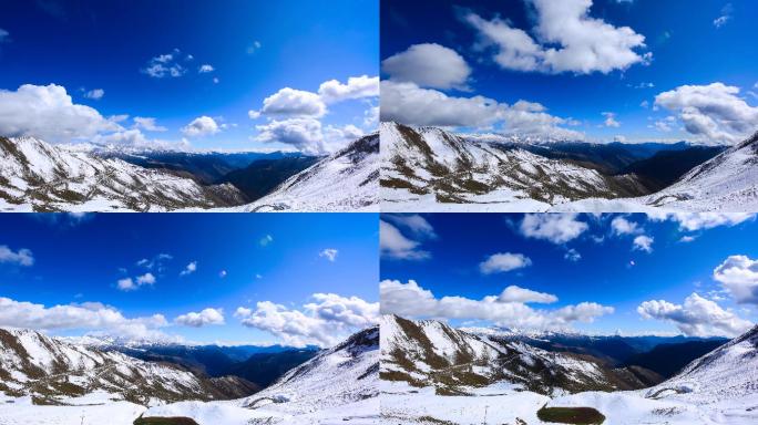 川西高原天气阿坝雪山雪景熊猫王国宝兴延时