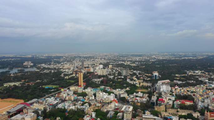 班加罗尔城市白天的空中全景