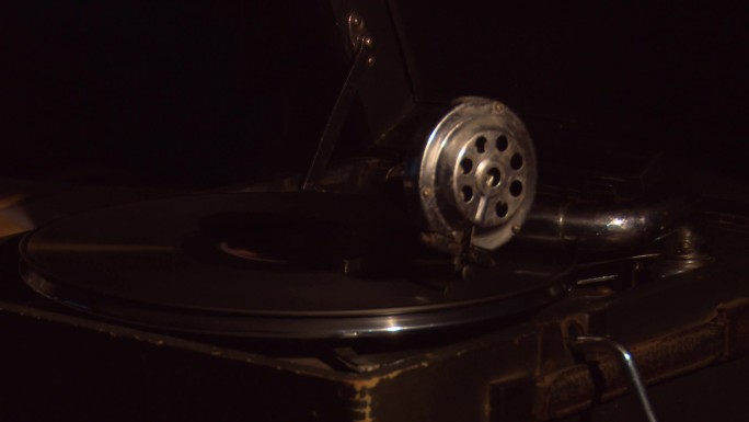 留声机素材    黑胶唱片 手摇唱机