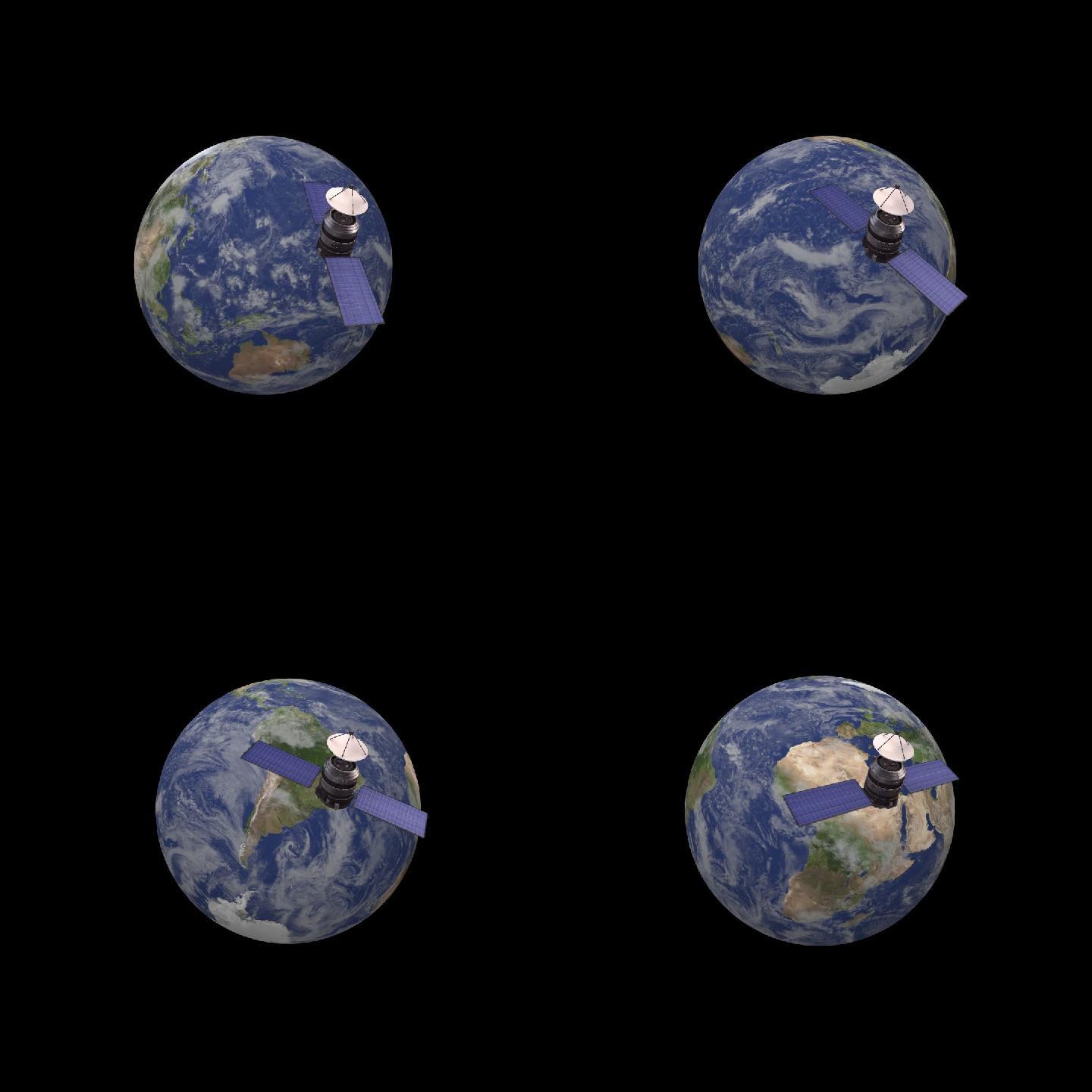 地球+卫星 透明素材