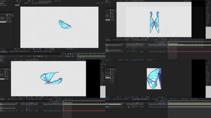 【蝴蝶动画】AE完全可控可替换3D蝴蝶