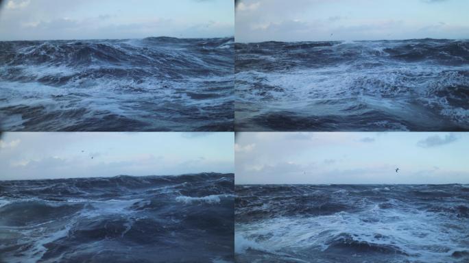 从一艘帆船上看到一个狂暴的大海