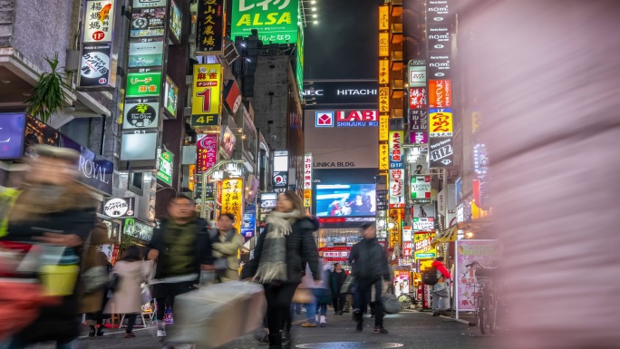 日本东京时间推移延时街头旅游