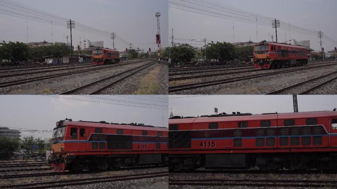 在泰国轨道上运行的头列车