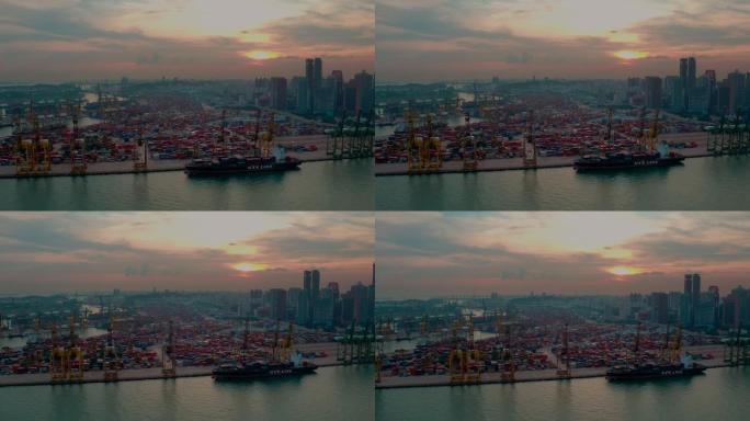航拍新加坡港口