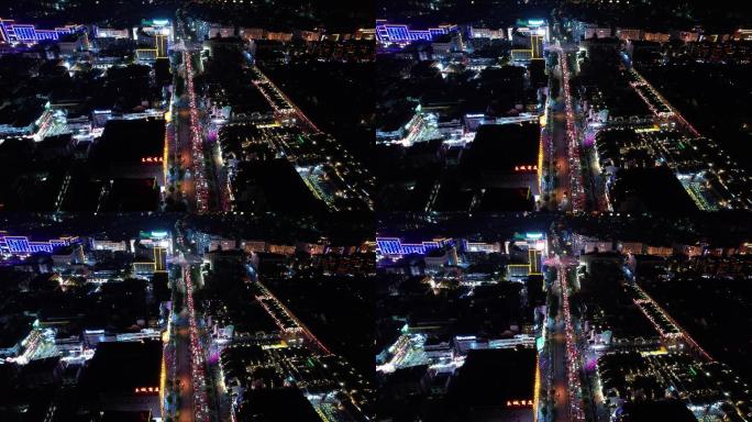 桂林解放东路城市夜景车流航拍