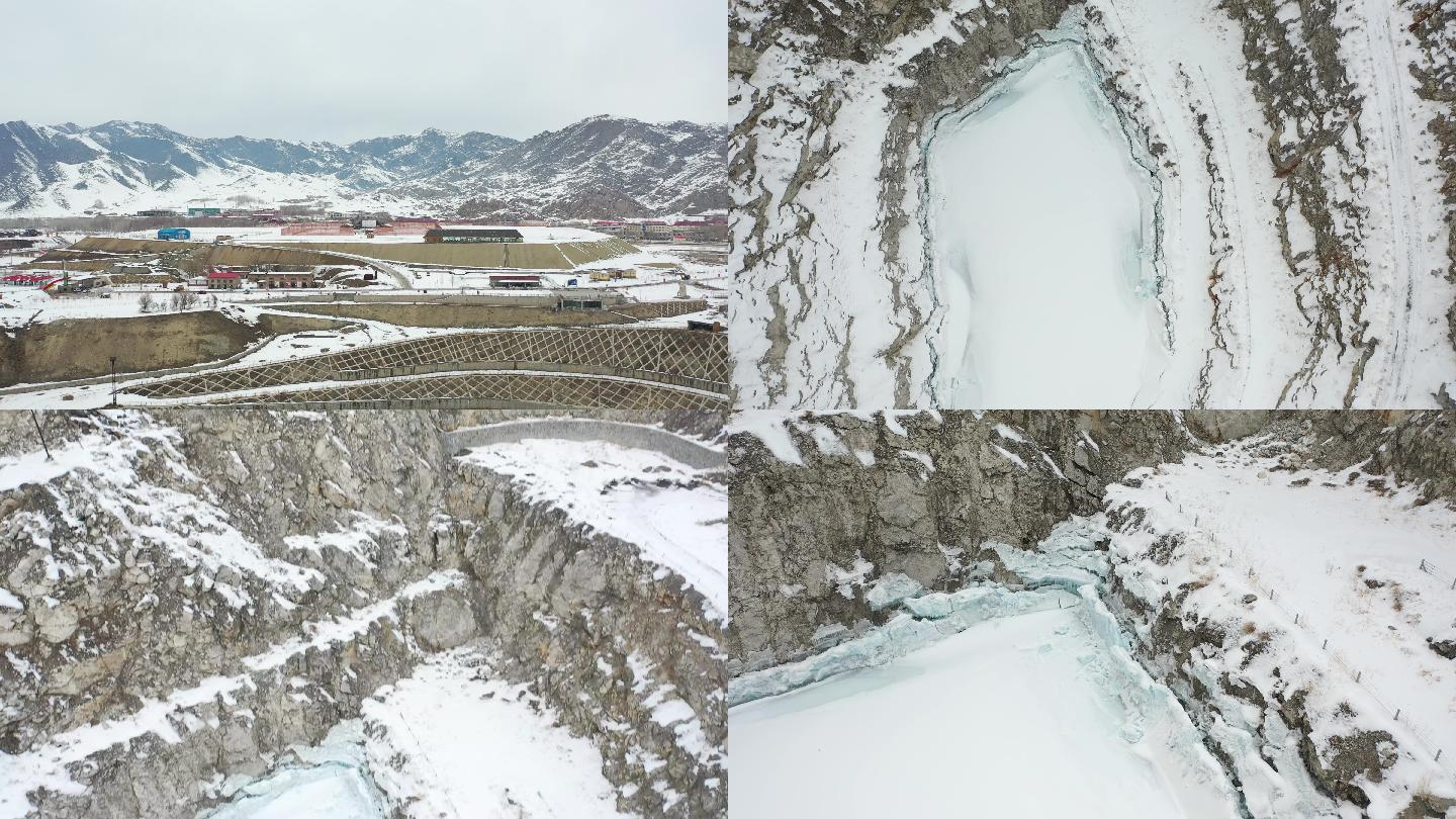 新疆三号矿坑冬季航拍
