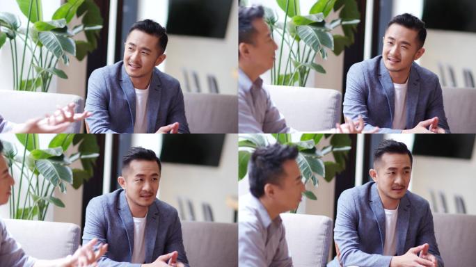 男人在办公室有一个会议