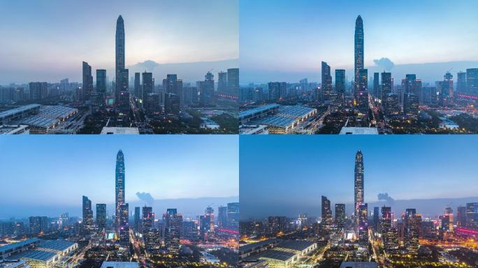 深圳CBD天际线日夜