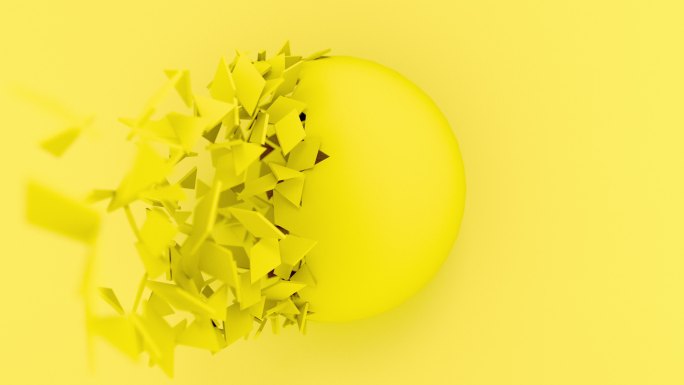 粉彩背景上的抽象黄色球爆炸