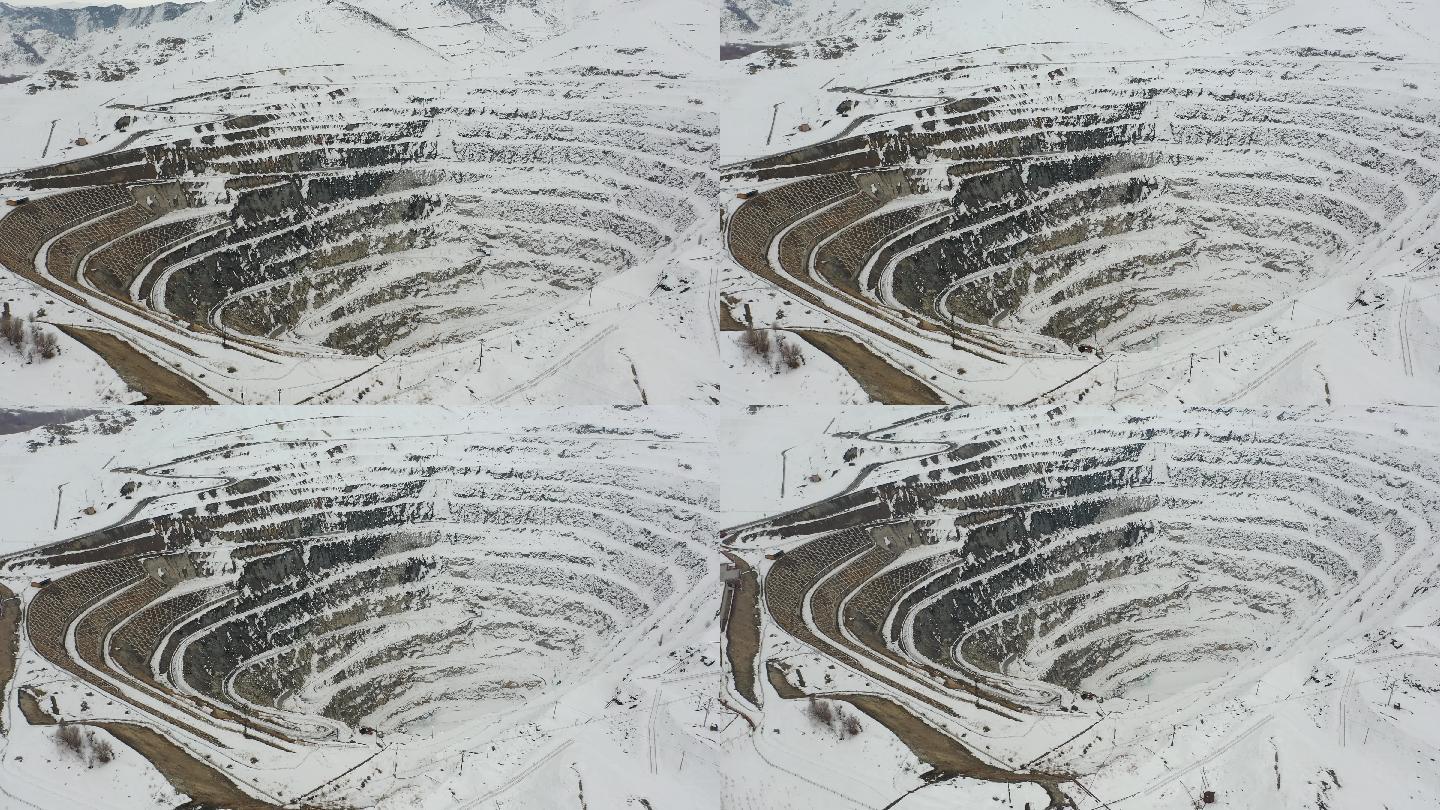 新疆三号矿坑冬季航拍