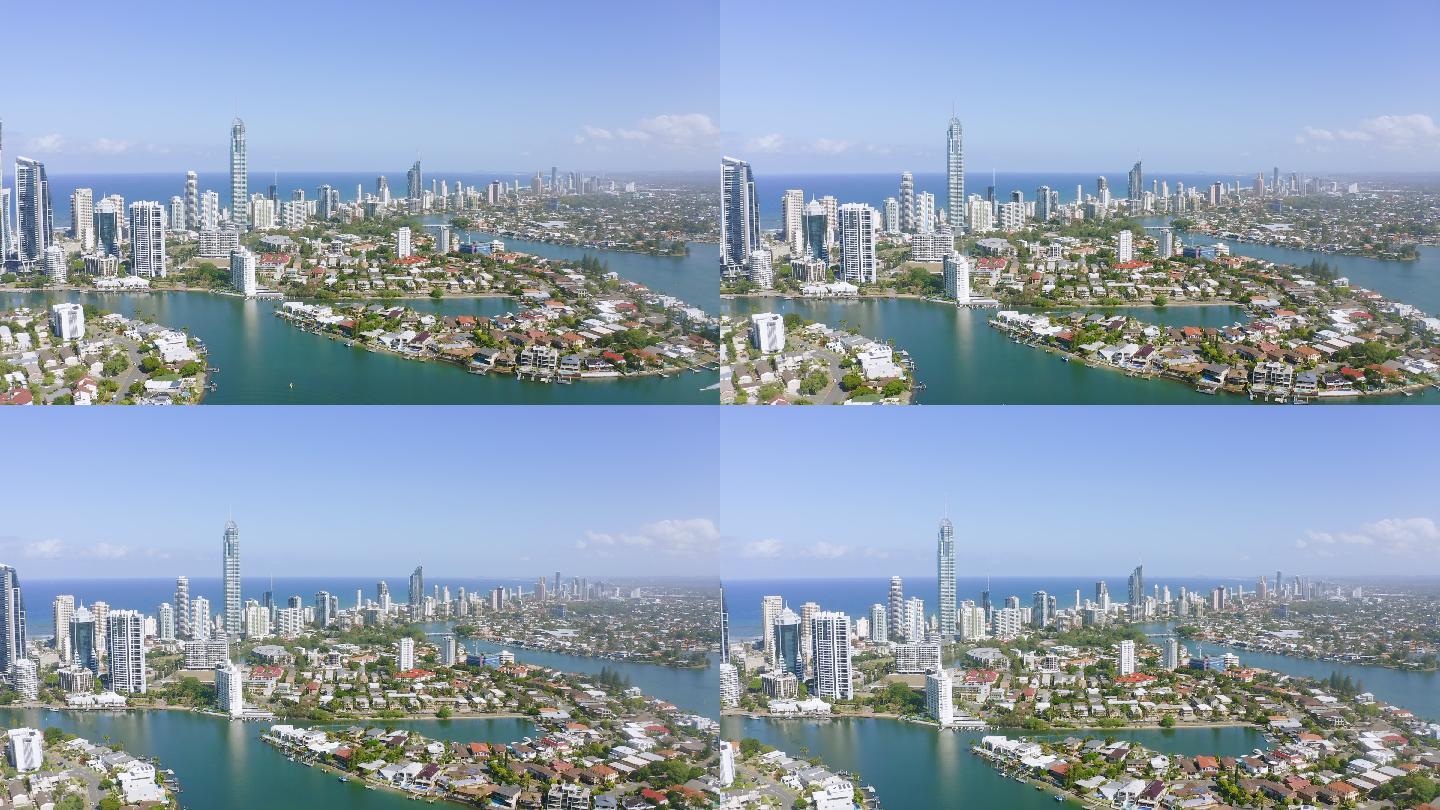 一个沿海城市的4k视频片段