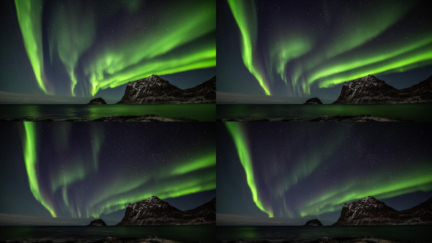 北极光冰岛北欧星空唯美延时极地