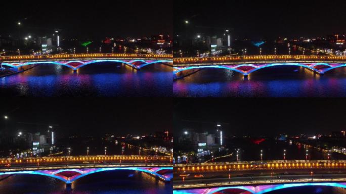 广西桂林解放大桥夜景灯光