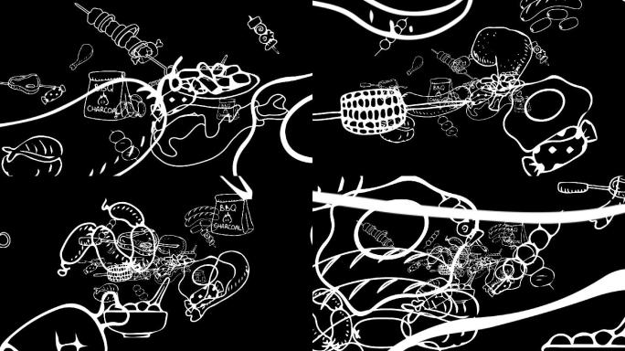 手绘美食简笔画视频素材