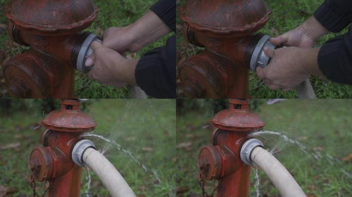 接水管开水阀门取水，紧急送水，水资源