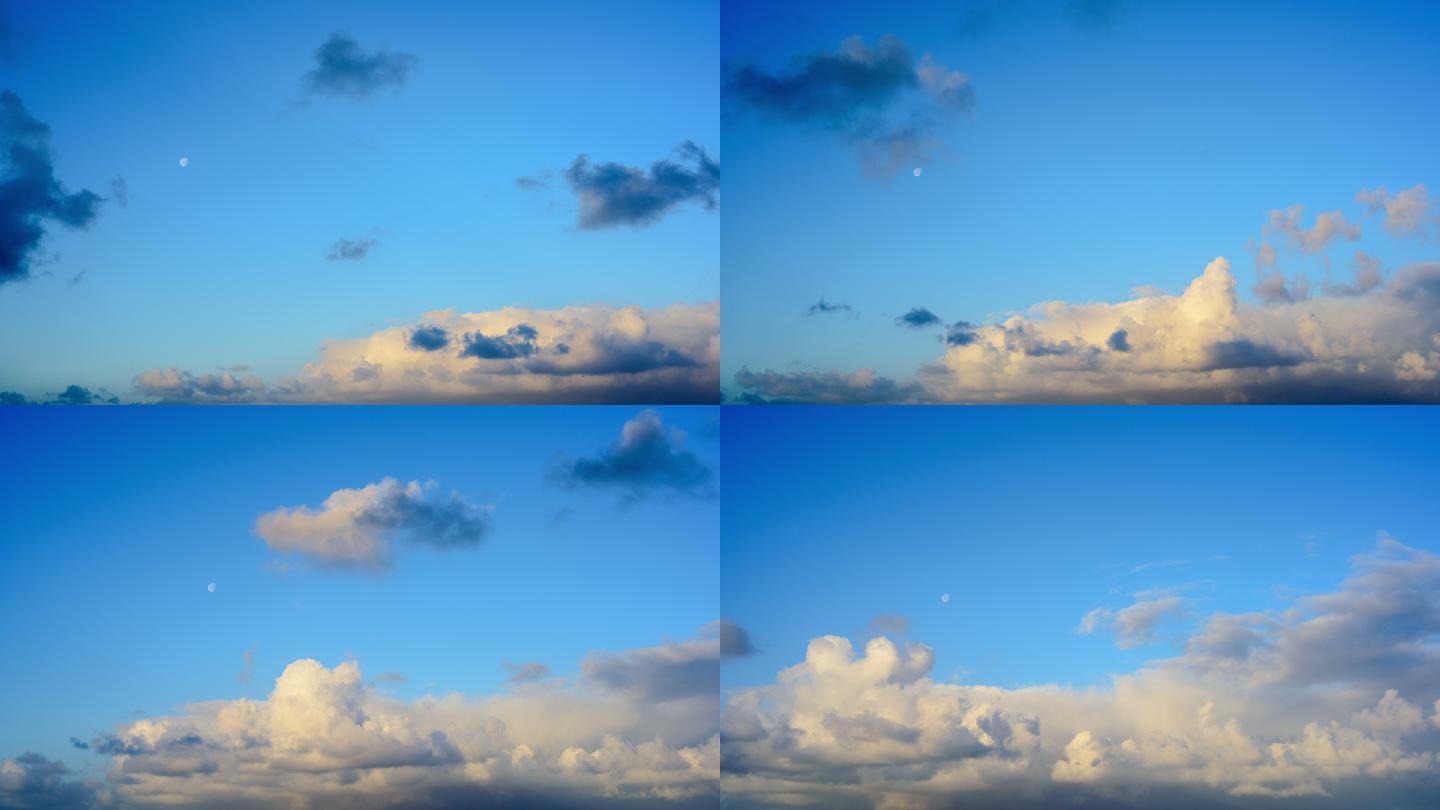 云在时间流逝动态变化天蓝蓝