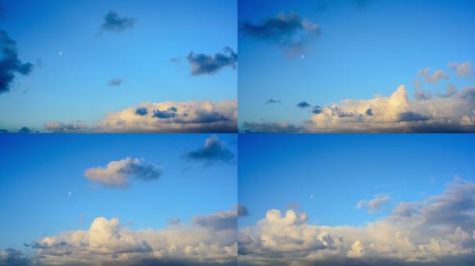 云在时间流逝动态变化天蓝蓝