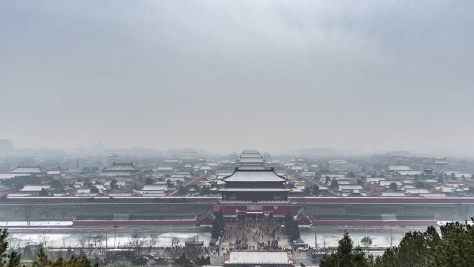 从北京景山公园俯瞰紫禁城