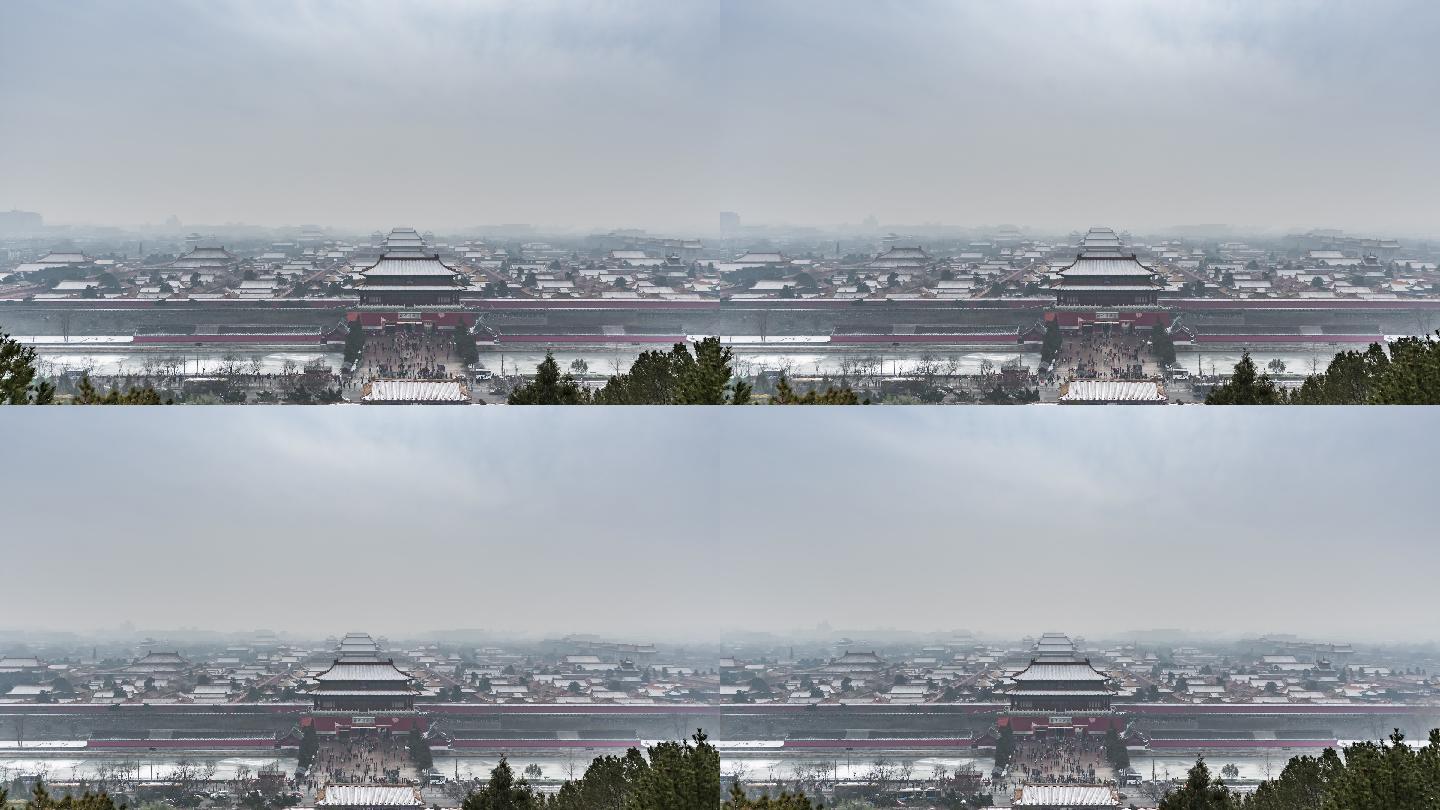 从北京景山公园俯瞰紫禁城