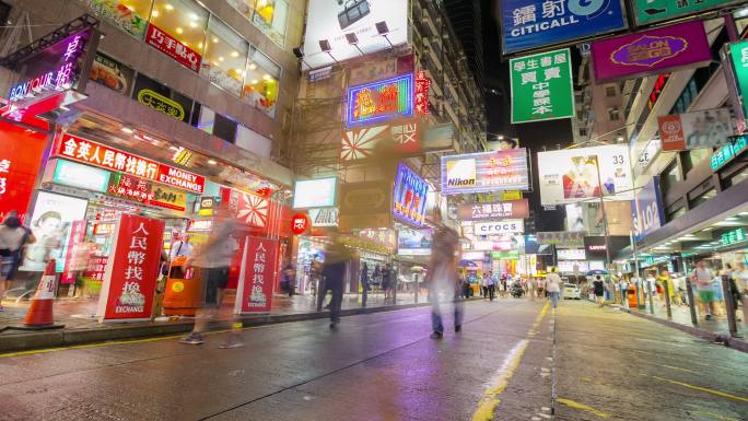 香港购物街的行人商圈CBD商业街步行街