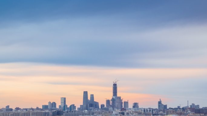 北京天际的日出云层北京市高楼全景