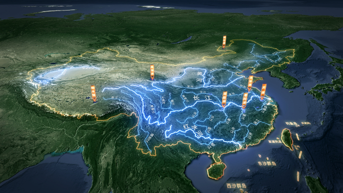 【原创】中国水系河流湖泊地图区位