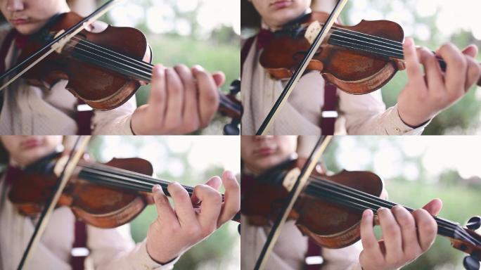 小提琴演奏者特写镜头欧美艺术家兴趣爱好