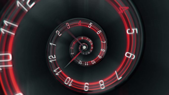 一个螺旋时钟无缝循环的动画。