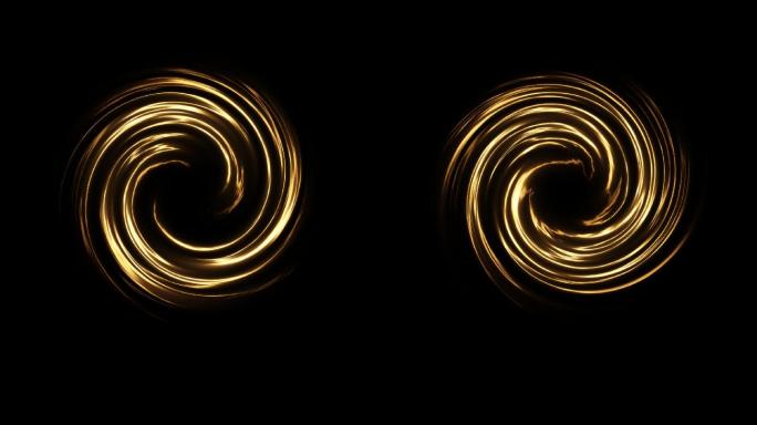 带通道-金色黑洞特效人物技能光汇聚旋转光