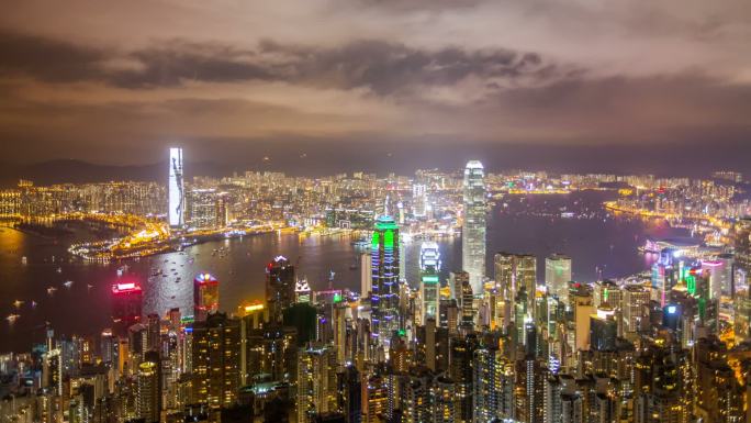 香港夜景延时繁华