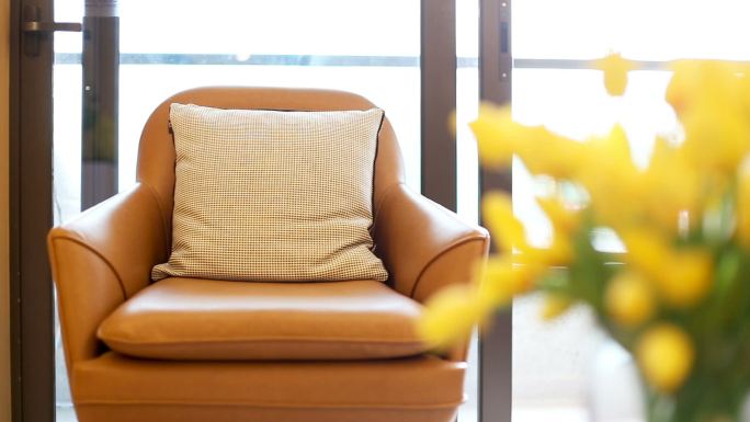 客厅里舒适的沙发住宅房间家庭生活材料