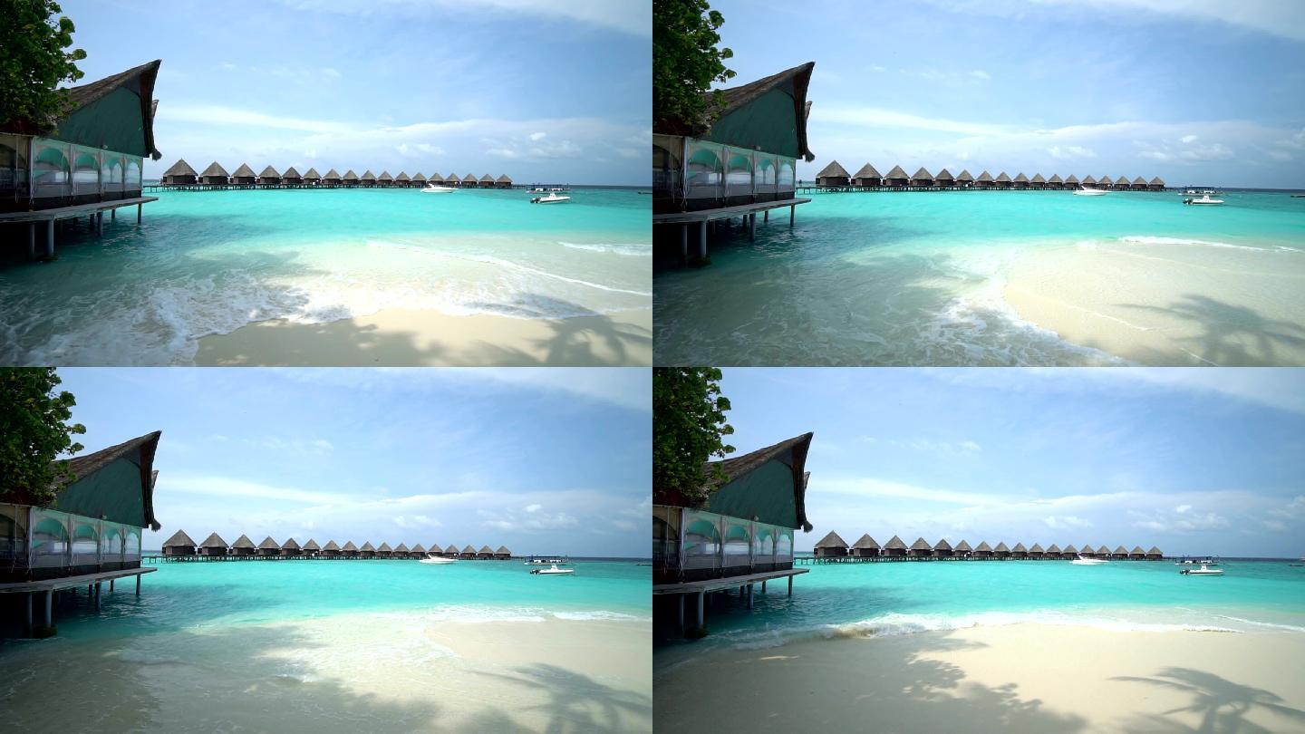 马尔代夫岛海水浪花假期