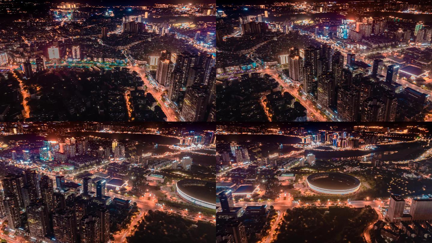 泸州城市夜景俯瞰全景延时1080P30F