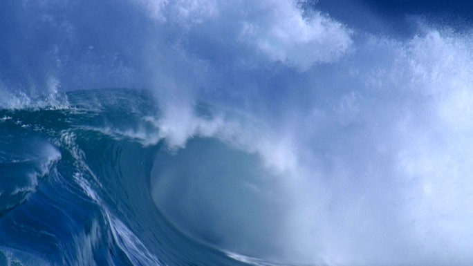 海浪大自然发怒海上地震水花水浪