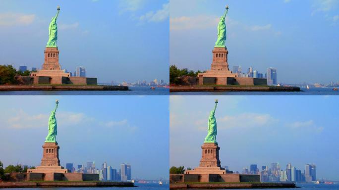 自由女神像。纽约纽约航拍国家纪念碑美国纽