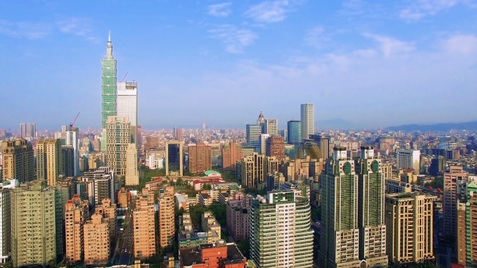 台北市鸟瞰图经济发展现代化高楼大楼