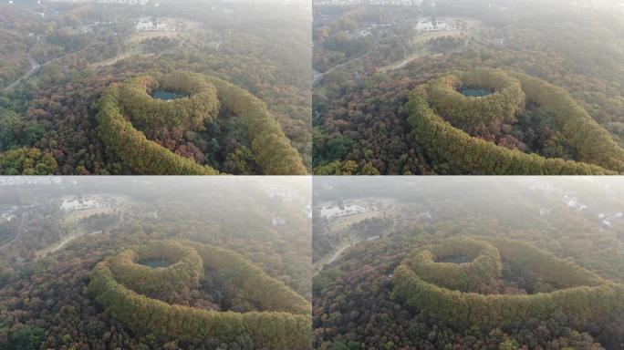 航拍南京钟山景区秋天