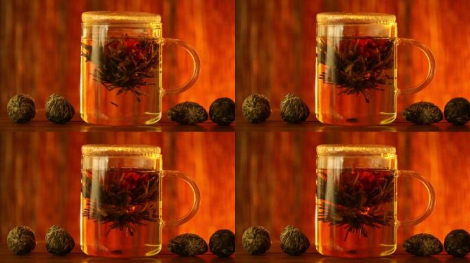 茶暖胃红茶茶花在水中绽放泡茶