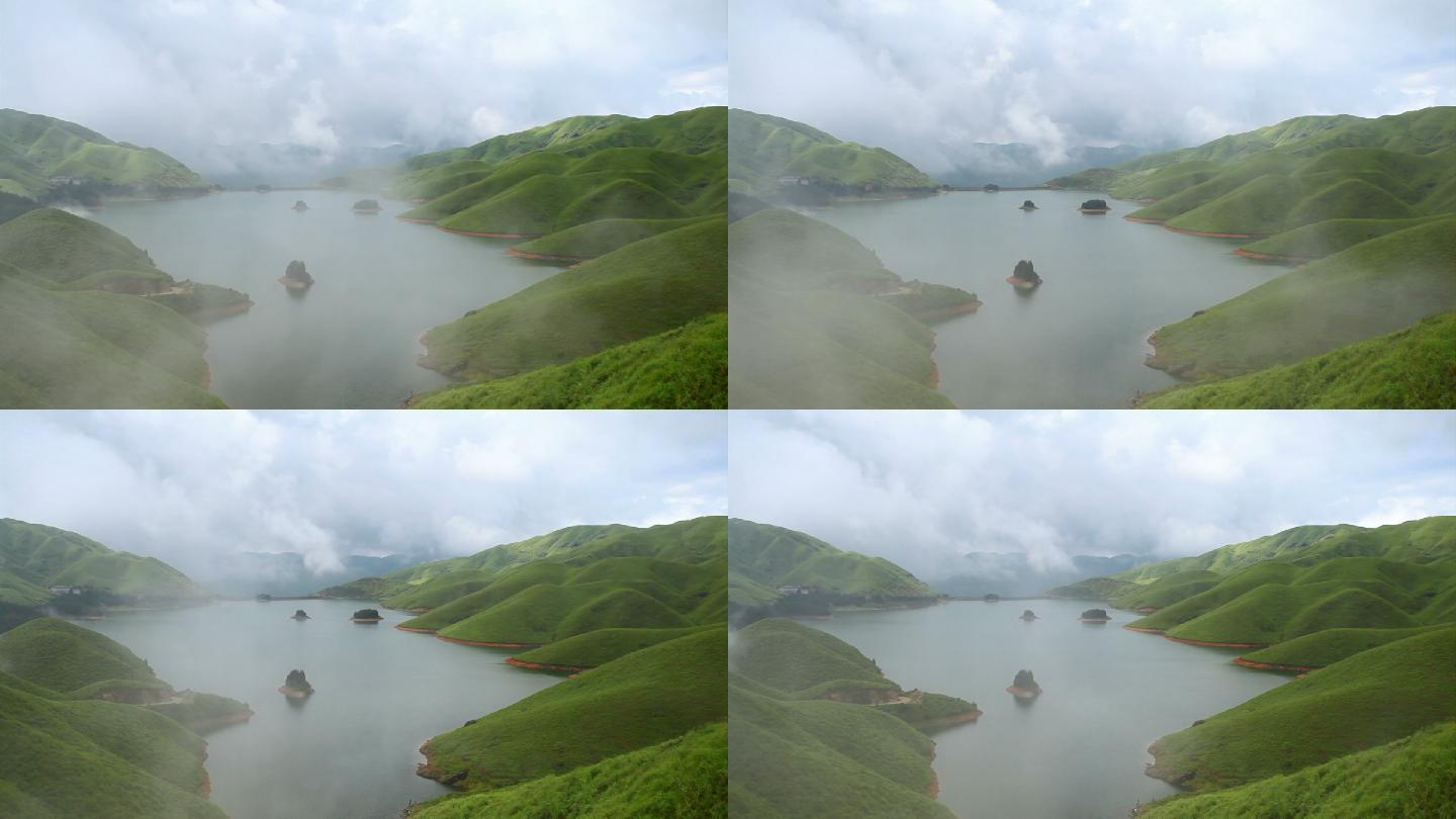 天湖山顶风景山青水秀青山绿水