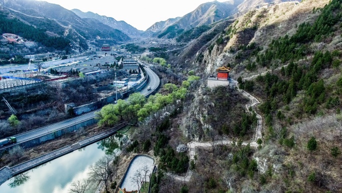 八达岭长城鸟瞰图，北京，中国