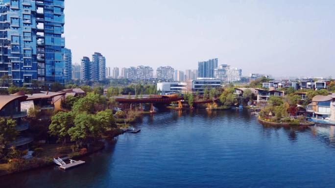 成都-兴隆湖-水面-麓湖-城市