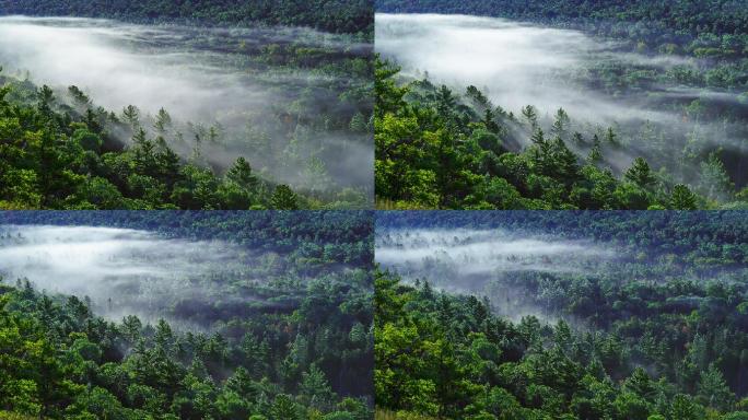 雾在山谷中移动的时间间隔