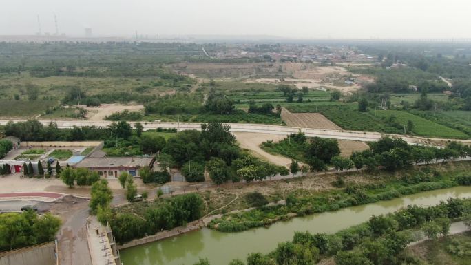 山西省沿黄公路 河津春天美景 大景航拍