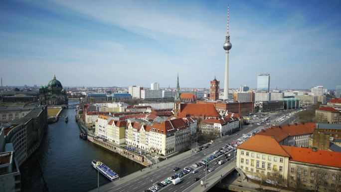 柏林鸟瞰图德国柏林城市风光