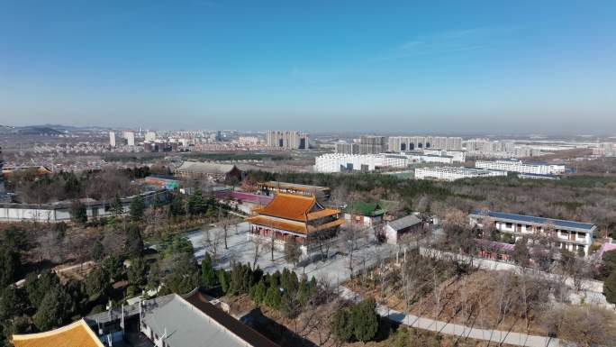 济南章丘危山风景区元音寺舍利塔航拍4k