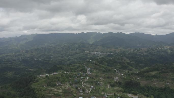 巴中、航拍、农村、延时、大山、云雾晚霞2