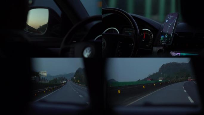 城市高速公路傍晚夕阳开车4k视频素材
